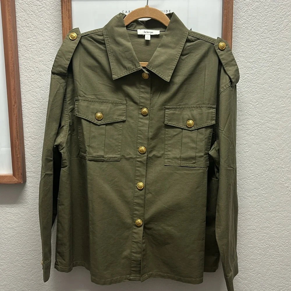 La Lavon Olive Cotton Jacket - Picture 7 of 8